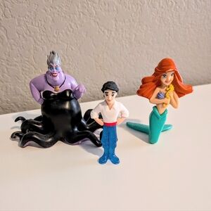 Disney Ariel, Eric, and Ursula Figurine Set - Purple, Black, Blue, Green
